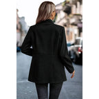 Solid Pocket Long Sleeve Elegant Wool Coat | Mixtshop LLC