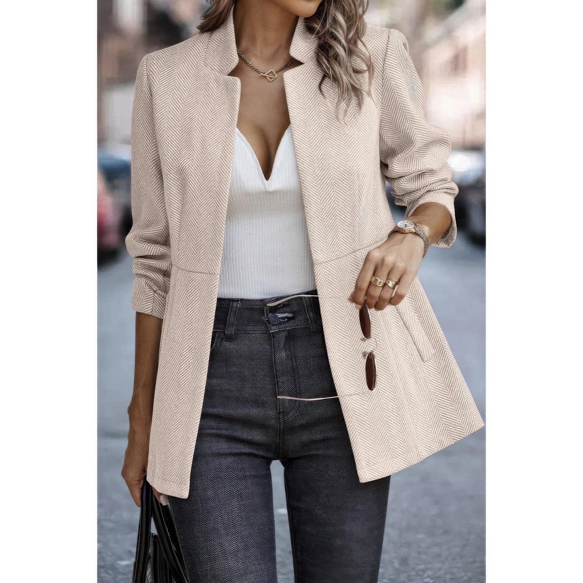 Solid Pocket Long Sleeve Elegant Wool Coat | Mixtshop LLC