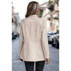Solid Pocket Long Sleeve Elegant Wool Coat | Mixtshop LLC