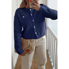 Solid Button Up Knit Long Sleeves Sweater | Mixtshop LLC