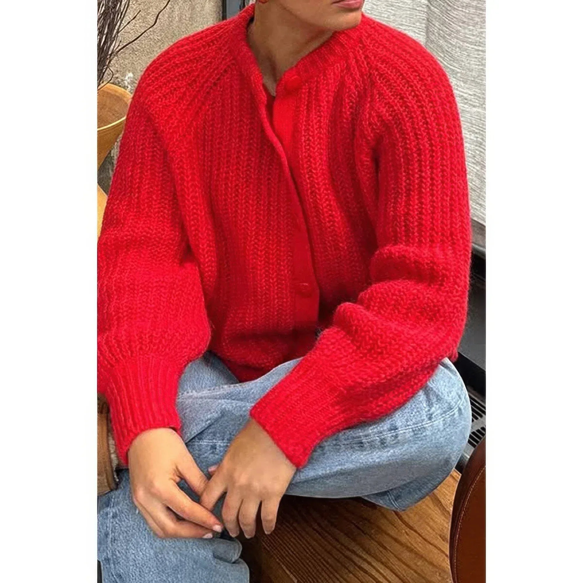 Solid Soft Knit Button Loose Cardigan | Mixtshop LLC