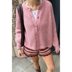 Solid Soft Knit Button Loose Cardigan | Mixtshop LLC