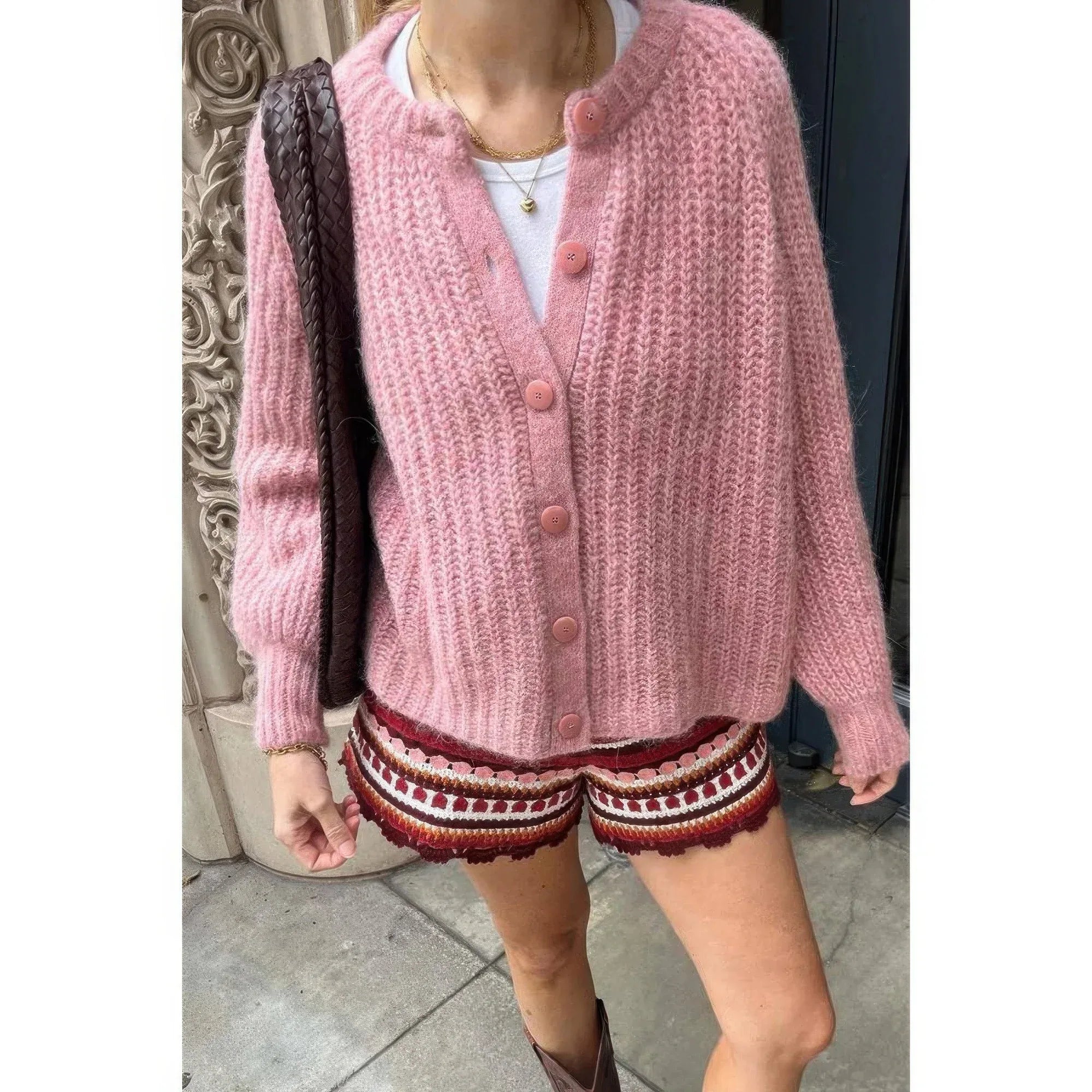 Solid Soft Knit Button Loose Cardigan | Mixtshop LLC