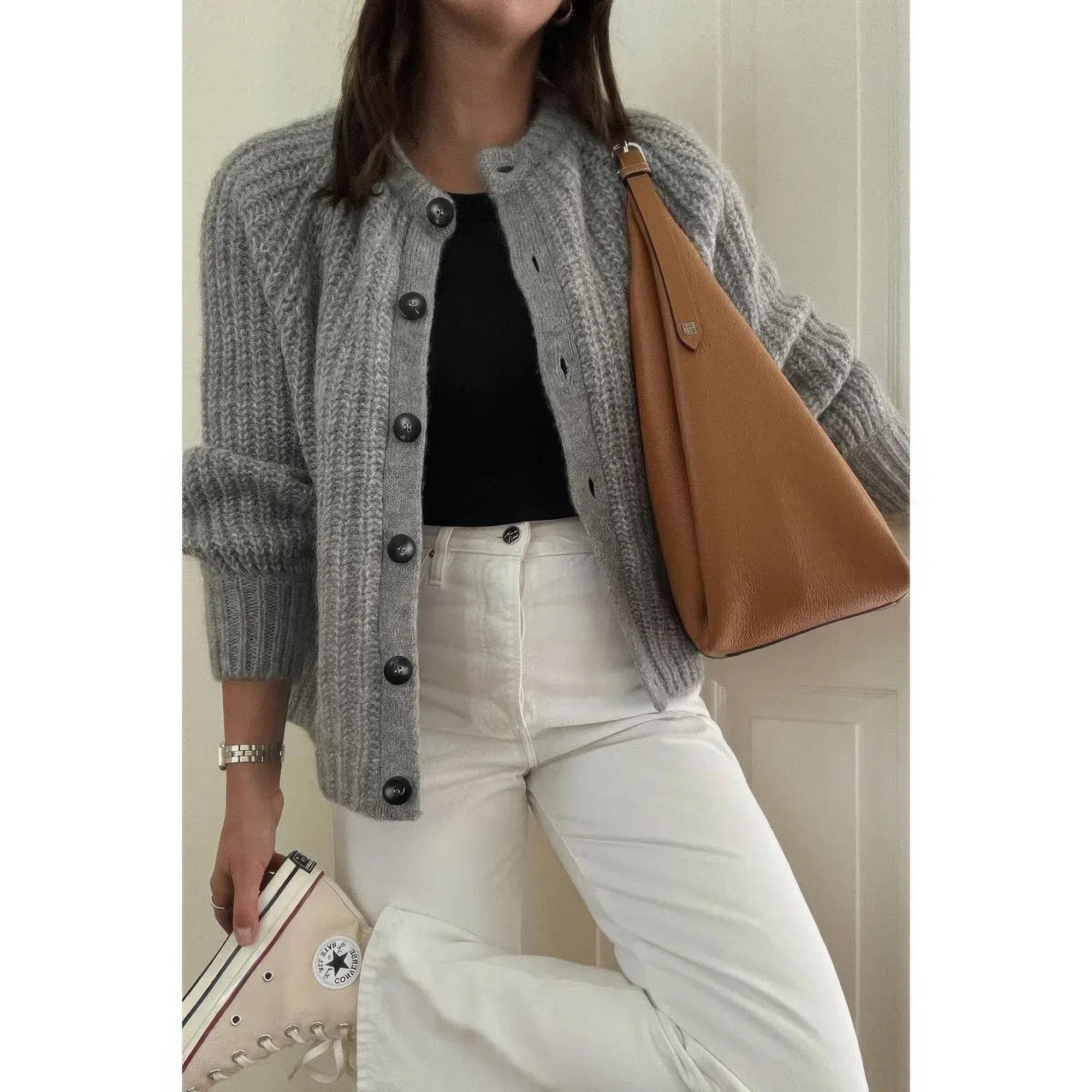 Solid Soft Knit Button Loose Cardigan | Mixtshop LLC