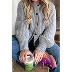Solid Soft Knit Button Loose Cardigan | Mixtshop LLC