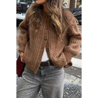 Solid Soft Knit Button Loose Cardigan | Mixtshop LLC