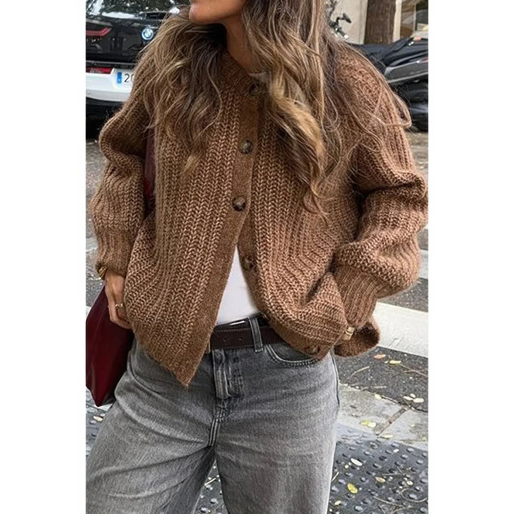 Solid Soft Knit Button Loose Cardigan | Mixtshop LLC
