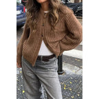 Solid Soft Knit Button Loose Cardigan | Mixtshop LLC