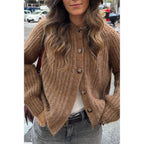 Solid Soft Knit Button Loose Cardigan | Mixtshop LLC