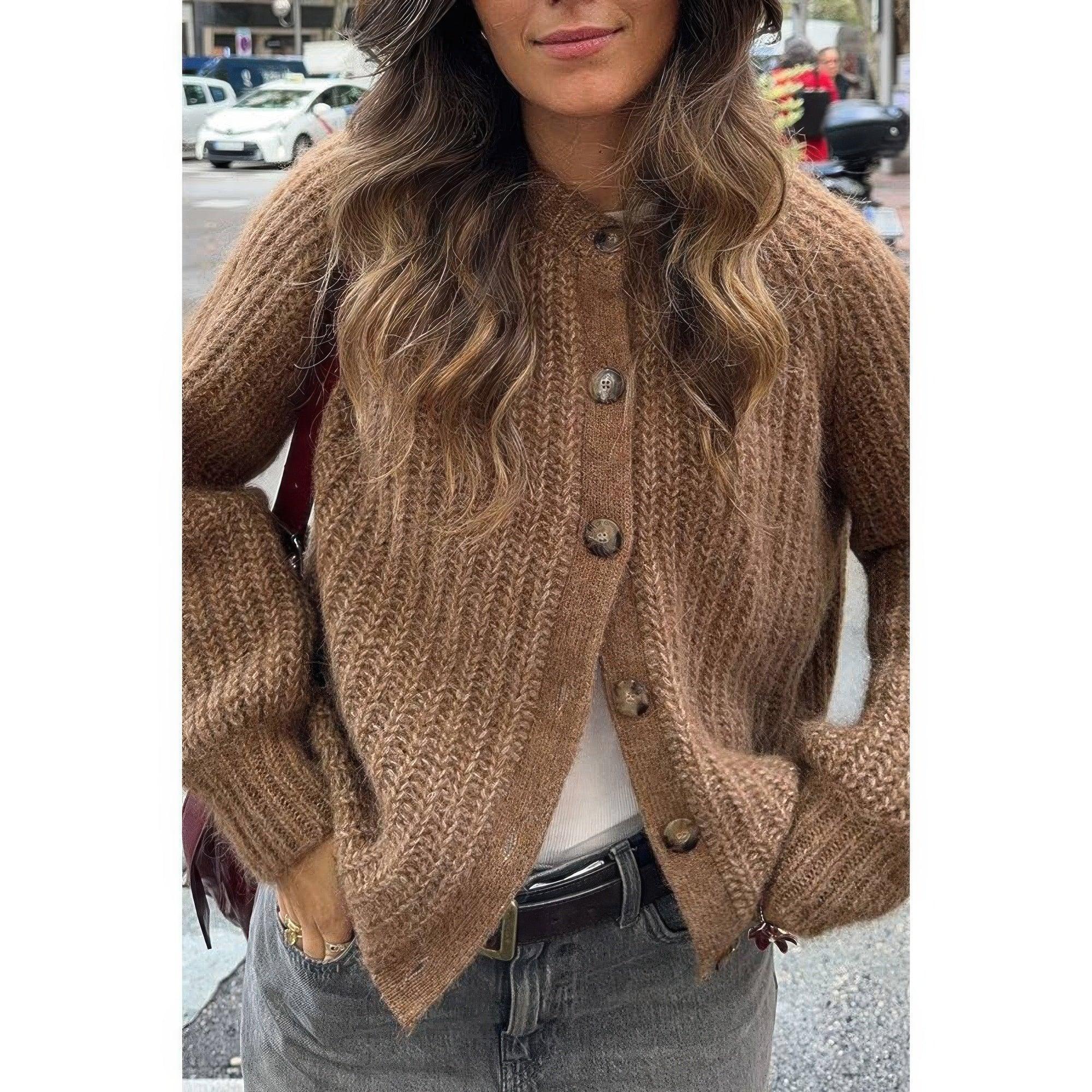 Solid Soft Knit Button Loose Cardigan | Mixtshop LLC