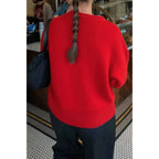 Solid Knit O Neck Long Sleeves Pullover Sweater | Mixtshop LLC