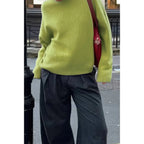 Solid Knit O Neck Long Sleeves Pullover Sweater | Mixtshop LLC
