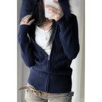 Solid Zipper Twist And Fur Stitching Jacket | Mixtshop LLC