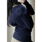 Solid Zipper Twist And Fur Stitching Jacket | Mixtshop LLC