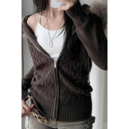 Solid Zipper Twist And Fur Stitching Jacket | Mixtshop LLC