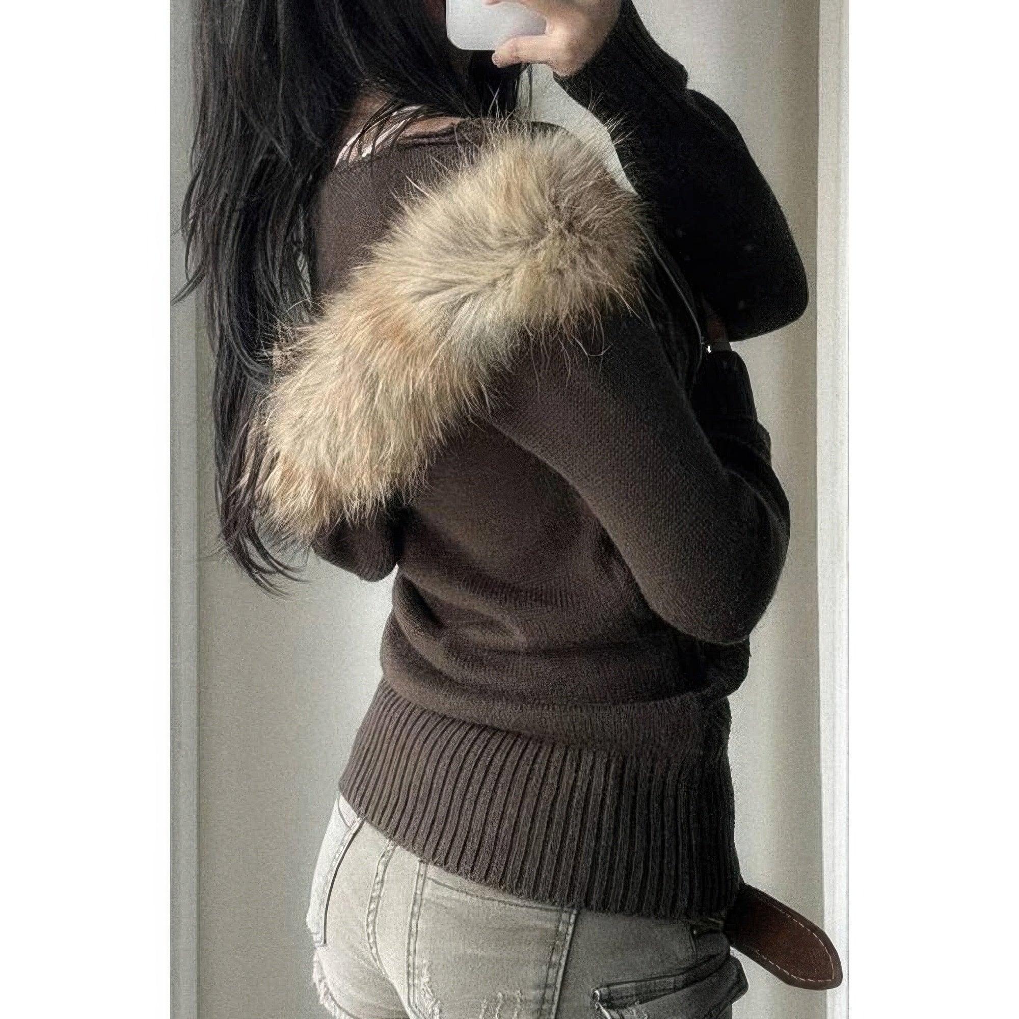 Solid Zipper Twist And Fur Stitching Jacket | Mixtshop LLC