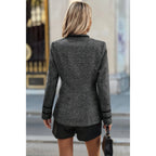 Solid Decorative Button Stand Collar Jacket | Mixtshop LLC