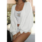 Drop Shoulder Solid Knit V Neck Button Sweater | Mixtshop LLC