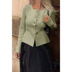 Knit Round Neck Button Up Long Sleeves Sweater | Mixtshop LLC
