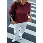 Solid Knit Long Sleeve Loose Hooded Sweater | Mixtshop LLC