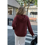 Solid Knit Long Sleeve Loose Hooded Sweater | Mixtshop LLC