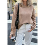 Solid Knit Long Sleeve Loose Hooded Sweater | Mixtshop LLC