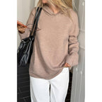 Solid Knit Long Sleeve Loose Hooded Sweater | Mixtshop LLC
