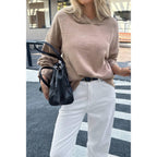 Solid Knit Long Sleeve Loose Hooded Sweater | Mixtshop LLC