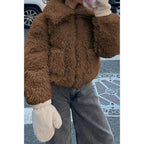 Solid Fleece Cropped Cozy Fuzzy Fur Jacket | Mixtshop LLC