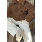 Solid Fleece Cropped Cozy Fuzzy Fur Jacket | Mixtshop LLC