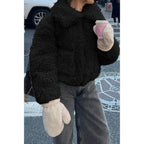 Solid Fleece Cropped Cozy Fuzzy Fur Jacket | Mixtshop LLC