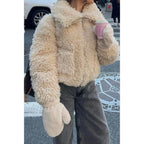 Solid Fleece Cropped Cozy Fuzzy Fur Jacket | Mixtshop LLC