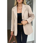 Solid Notch Lapel Single Breasted Blazer | Mixtshop LLC