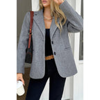 Solid Notch Lapel Single Breasted Blazer | Mixtshop LLC