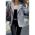 Solid Notch Lapel Single Breasted Blazer | Mixtshop LLC