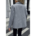 Solid Notch Lapel Single Breasted Blazer | Mixtshop LLC