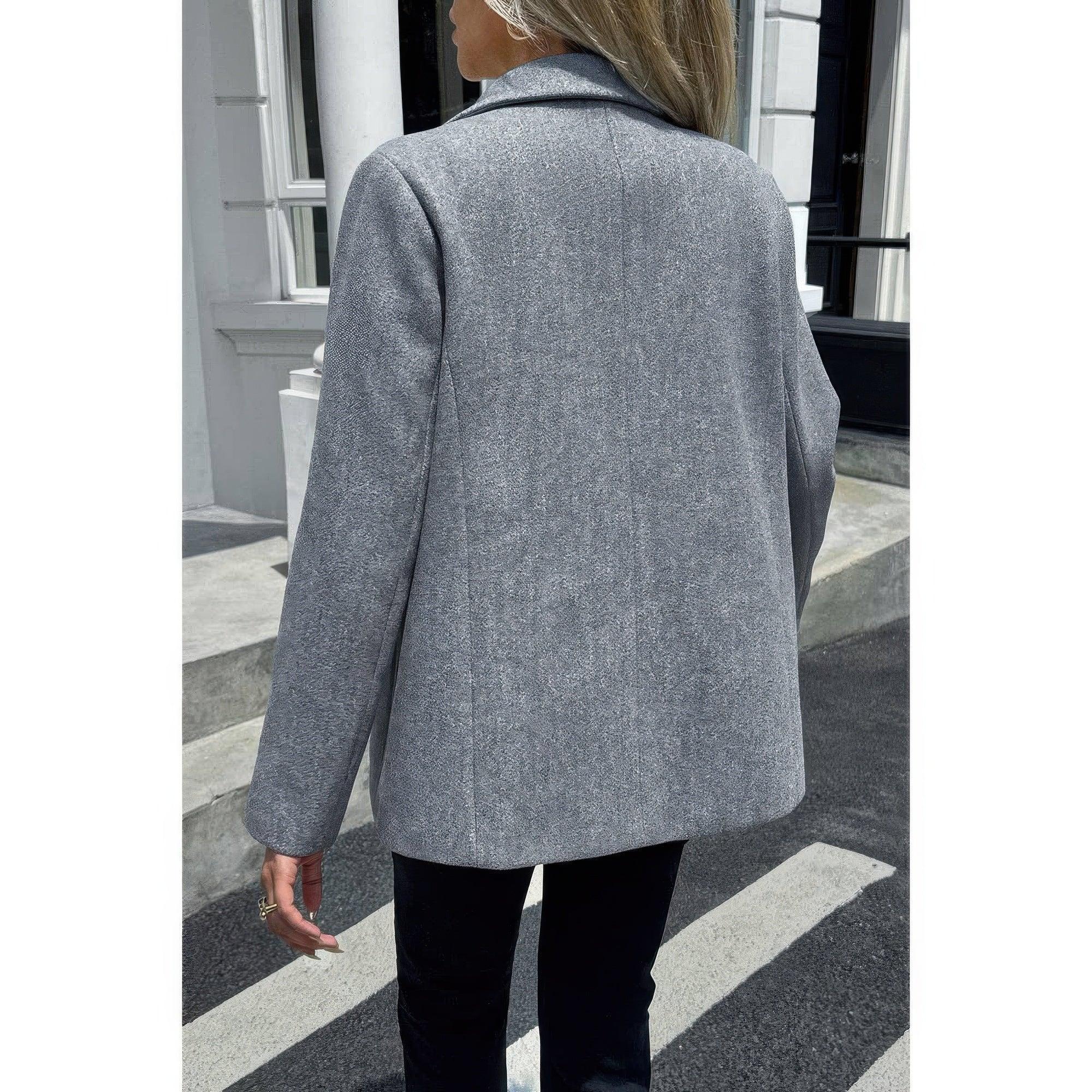 Solid Notch Lapel Single Breasted Blazer | Mixtshop LLC