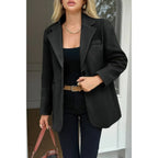 Solid Notch Lapel Single Breasted Blazer | Mixtshop LLC