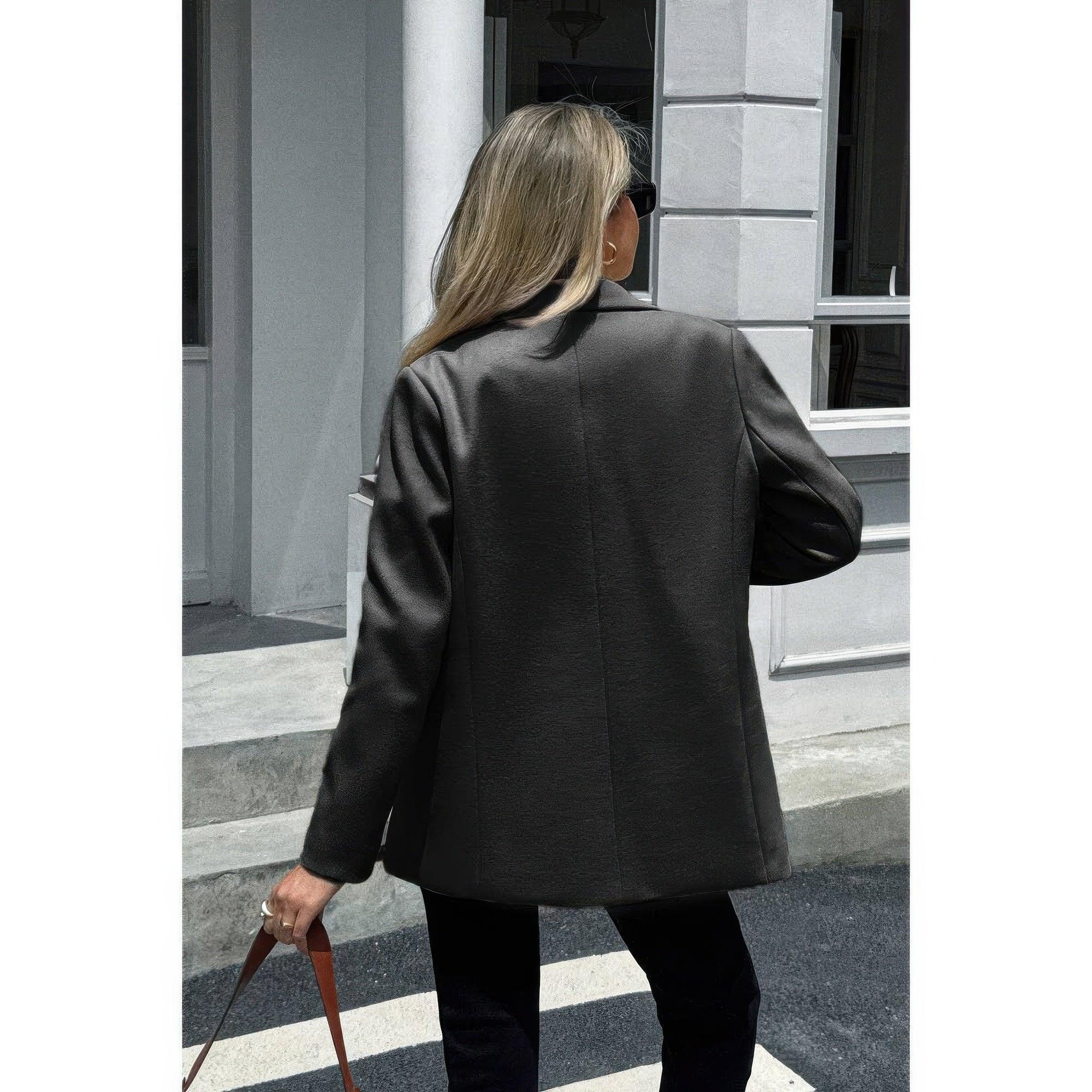 Solid Notch Lapel Single Breasted Blazer | Mixtshop LLC