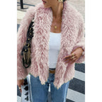 Solid Long Sleeves Elegant Faux Fur Jacket | Mixtshop LLC
