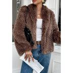 Solid Long Sleeves Elegant Faux Fur Jacket | Mixtshop LLC