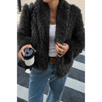 Solid Long Sleeves Elegant Faux Fur Jacket | Mixtshop LLC