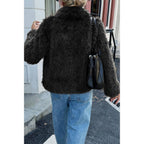 Solid Long Sleeves Elegant Faux Fur Jacket | Mixtshop LLC