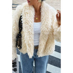 Solid Long Sleeves Elegant Faux Fur Jacket | Mixtshop LLC