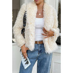 Solid Long Sleeves Elegant Faux Fur Jacket | Mixtshop LLC