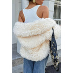 Solid Long Sleeves Elegant Faux Fur Jacket | Mixtshop LLC