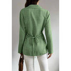Solid Crossed Button Long Sleeve Blouse | Mixtshop LLC