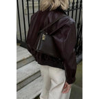 Solid Long Sleeve Short Lapel Zipper Jacket | Mixtshop LLC