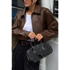 Solid Long Sleeve Short Lapel Zipper Jacket | Mixtshop LLC
