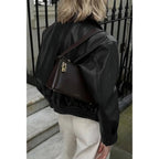 Solid Long Sleeve Short Lapel Zipper Jacket | Mixtshop LLC